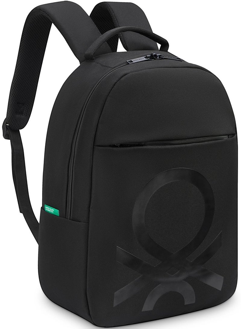 UNITED COLORS OF BENETTON Fabrica Round Unisex 15.6-Inch Laptop Backpack - Black - Image 2